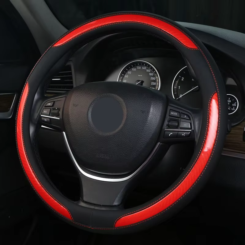 Premium Easy-to-Clean Steering Wheel Cover with Fine Stitching - Universal Fit